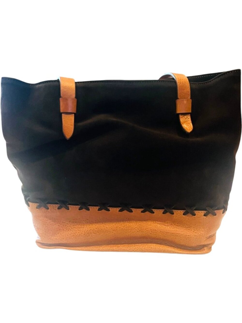 Sundance Brown Stitch Bag / Carry Purse - NEW with Tags - 13" W x 11" H x 5" W - Picture 3 of 10